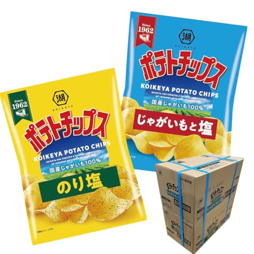 湖池屋 ポテトチップス 2種類アソート (のり塩・じゃがいもと塩)(各12袋・計24袋) ポテチ お菓子 おかし 大量 スナック おつまみ ジャガイモ じゃがいも まとめ買い スナック菓子