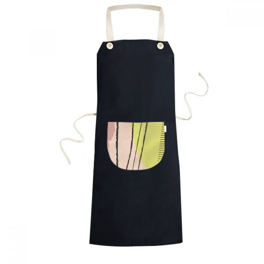 Tablier de cuisine noir avec motif plantes motif art 70x67cm bavoir réglable