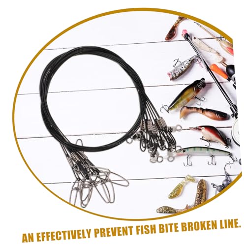 10 pcs líderes de pesca acero alta resistencia negro miniatura 3