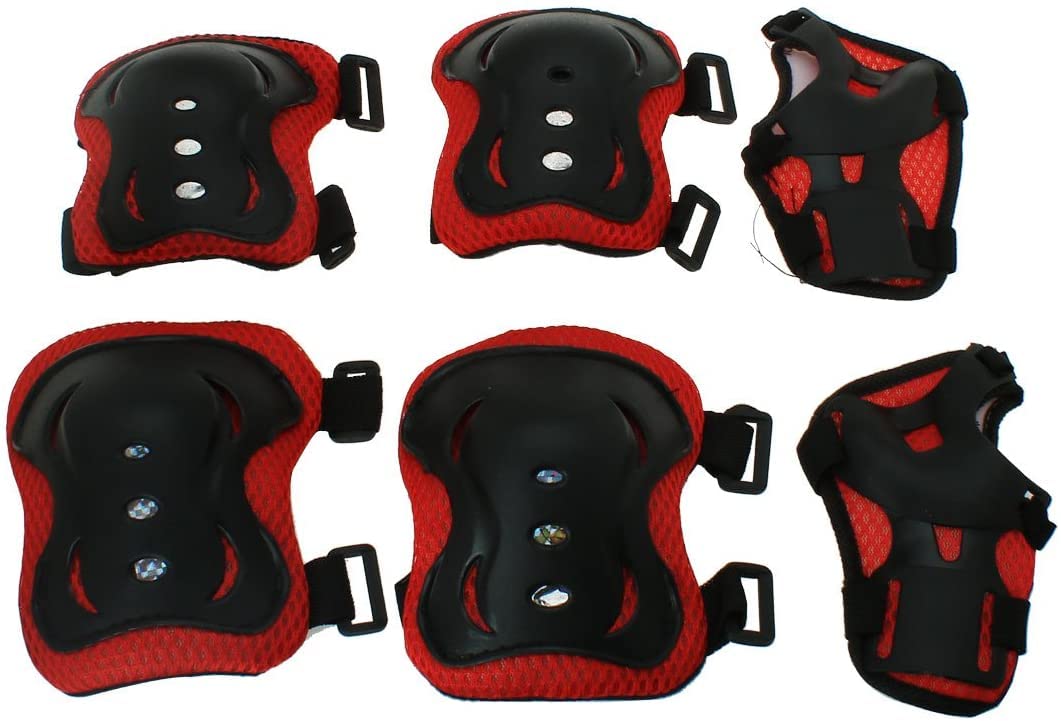 XYWHPGV Skating Bicycle Skateboard Sports Protector Palm Wrist Elbow Knee Support Set Red Black(D6476 8C7CA FFEA4 A1315 0C3FE EB5CF