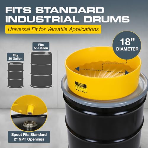 Image of Eagle Drum Funnel /Cover Bundle for 30, 55 Gallon Drum, Yellow