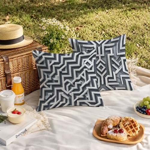 Housses de coussin 60x60cm lot de 2 lin coussin extérieur imperméable canapé lit