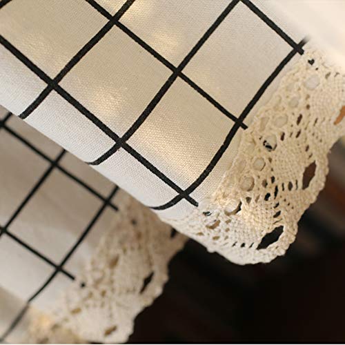 Cortina pequeña de algodón y lino ideal para ventanas de cocina o cafeterías 6