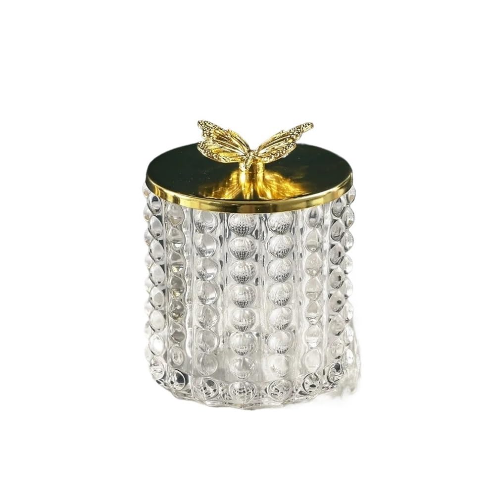 Tianshengqi A 1Pc Glass Cotton Swab Box Toothpick Holder Organizer Household Living Room Desktop Storage(A)