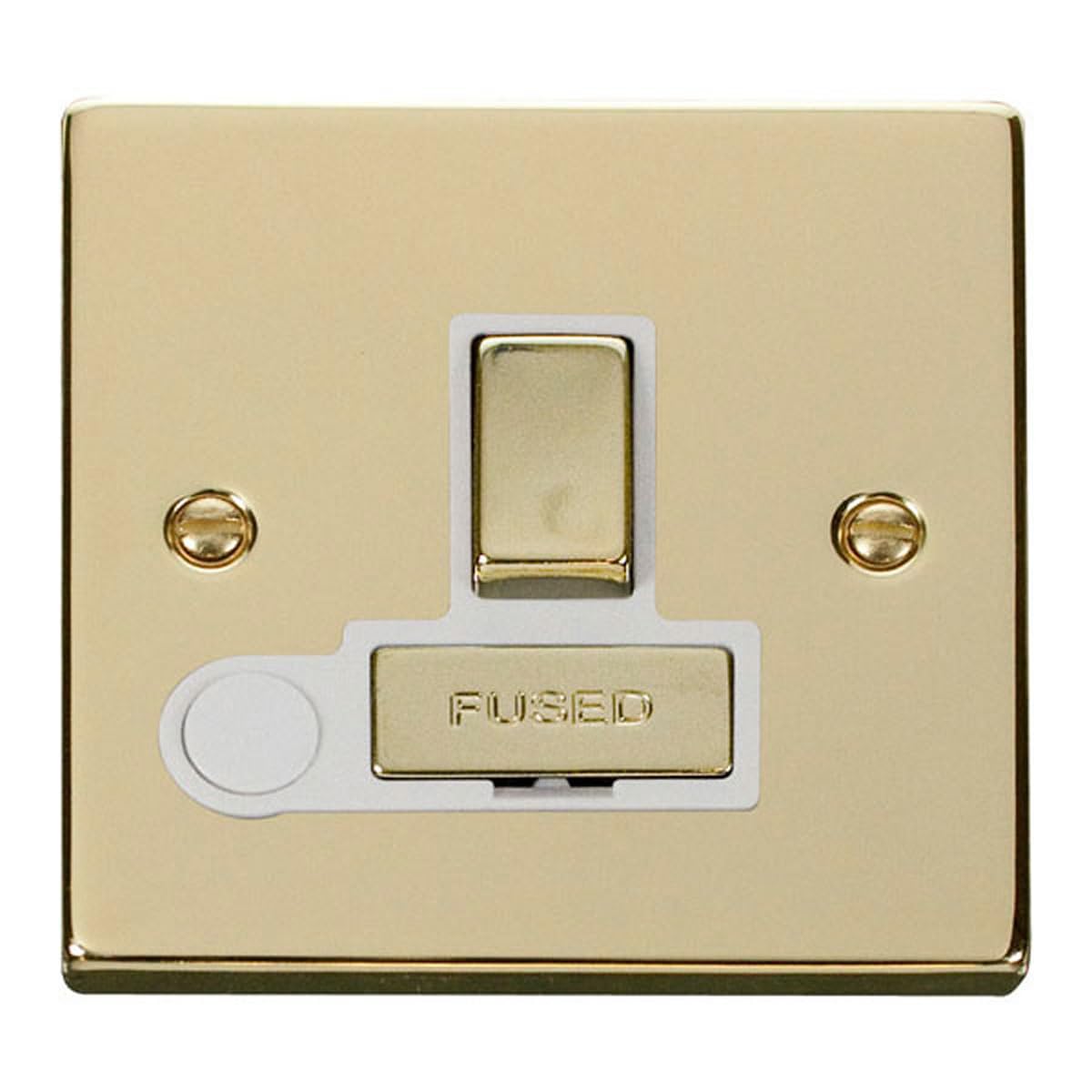 Click Polished Brass 13A Fused Ingot Connection Unit Switched With Flex
