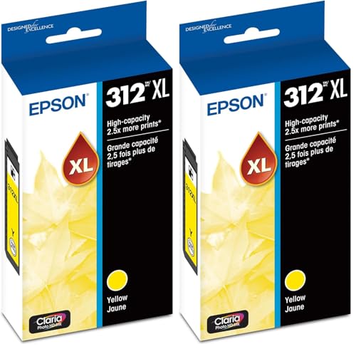 Image of Epson T312 Claria Photo HD -Ink High Capacity Yellow -Cartridge (T312XL420-S) for Select Expression Photo Printers (Pack of 2)