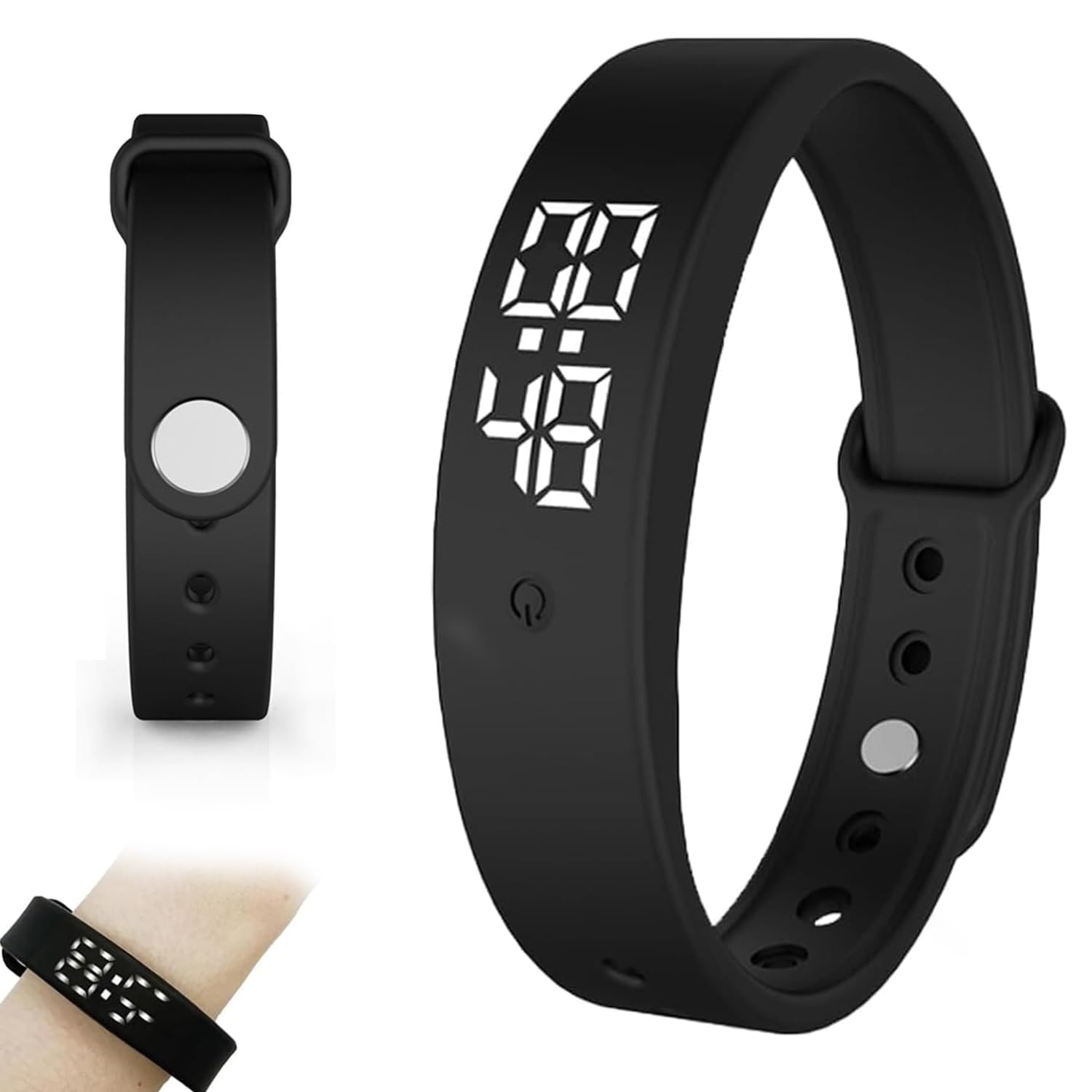 Vibrating Alarm Clock Watch for Heavy Sleepers, Silent Wake Up Bracelet & Smart Wristband, Wearable Vibration Wrist Alarm, Non-Audible Sleep Wristband for Men & Women