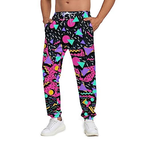Men's Jogger Pants 80s Workout Costumes 90s Funny Sweatpants with Pockets Casual Sports Track Pants