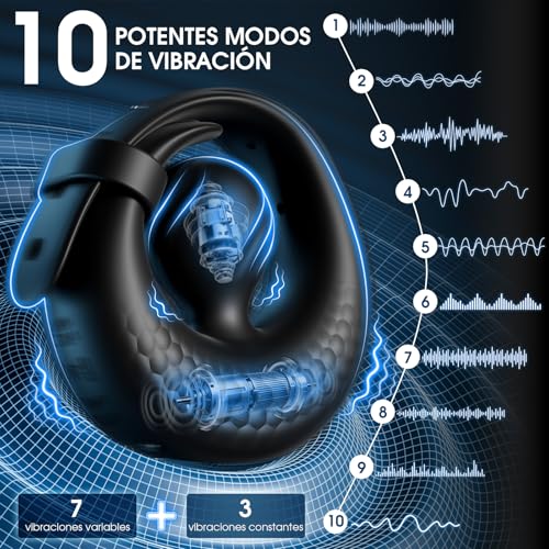 Anillo vibrador ajustable con app y 10 modos para parejas 3