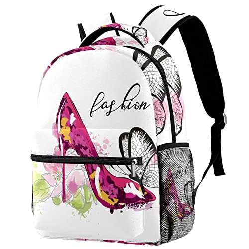 Sac à dos école violet motif papillon pour filles et garçons