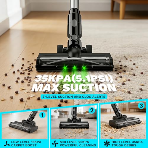 Image of Cordless Vacuum Cleaner compatible with Makita 18V Battery, 8-in-1 Stick Vacuum with Pet Brush, 35KPA Suction, 350W Brushless Motor, Smart Touchscreen, for Carpet Floor Car (Battery Not Included)