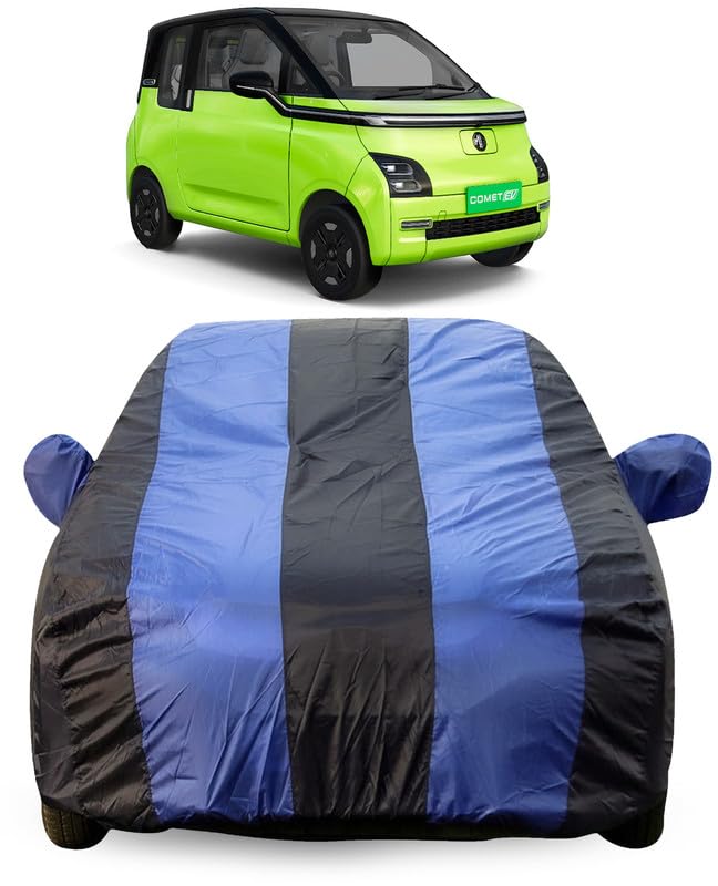 Image of Car Body Cover for MG Comet | Triple-Stitched, Windproof with Buckle Belt, Elastic Hem, UV Protection, Scratchproof & Dustproof, Soft Feather-Like Fabric for All-Weather Protection (Royal Blue)