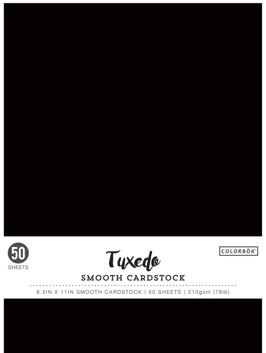 Colorbok 68278B 8.5 x 11 in. 78 lbs Smooth Cardstock - Tuxedo44; 50 per Pack