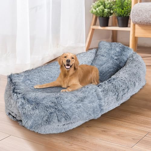 Human Dog Bed,73"x44"x14" Giant Dog Bed For Humans w