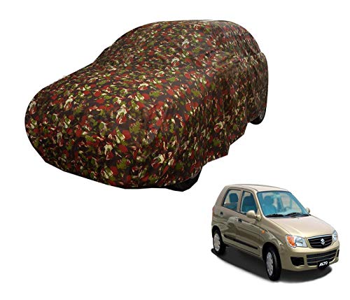 Image of Auto Hub Car Cover Compatible with Maruti Alto with Weather Proof, Triple Stitched, Alto Car Cover Jungle Look