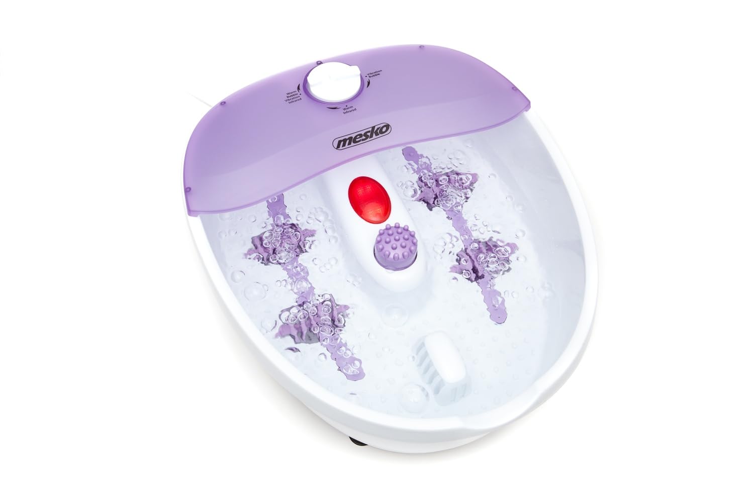 Mesko MS2152 Hidromasaje para pies, Blanco Y Morado, 36.3 x 21.5 x 41