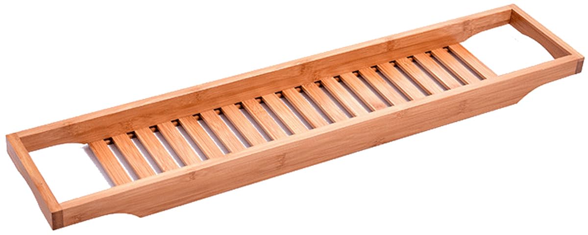 DOCIM Bandeja de Caddy de bañera de bambú, Bandeja de baño Extensible, Bandeja organizadora de bambú ecológica y Segura,Natural