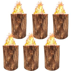 Jack’s Schwedenfeuer 6 Stück | Baumfackel groß 25cm Höhe | Gartenfackel Set Feuerfackel Ø17-24cm | Schwedenfackel bis 2h Brenndauer | Holz Feuer 100% Natur