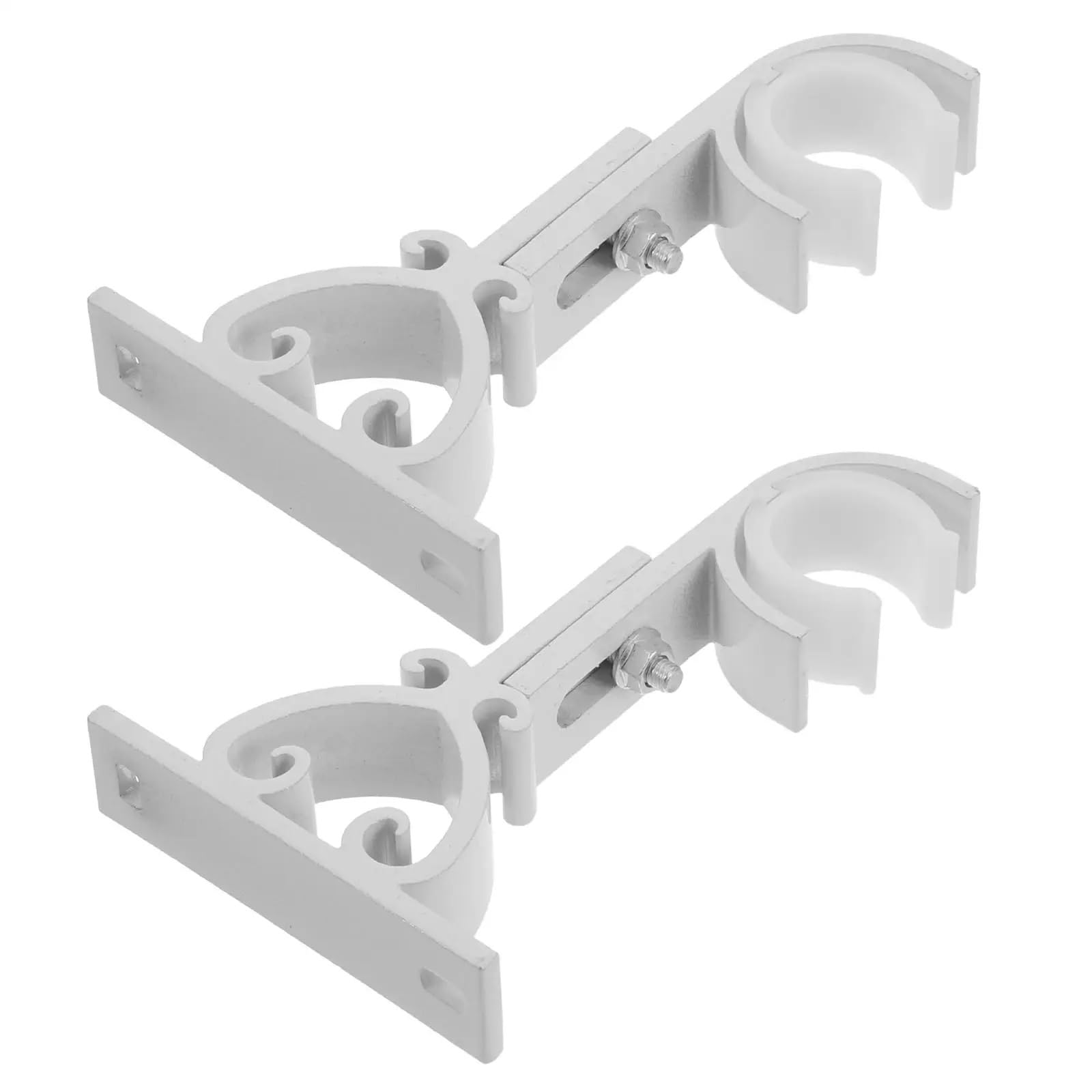 RUWLFE 2 Pcs Curtain Rod Bracket Holder Adjustable Ceiling Hardware Brackets Mounting Pole Extender Hanging No Drilling for Poles, Wall Rod