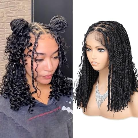 POUWENEY 13x8 HD Lace Front Braided Wig Cover