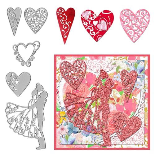 LANGFON Valentines Couple Bride and Groom Metal Cutting Dies, Love