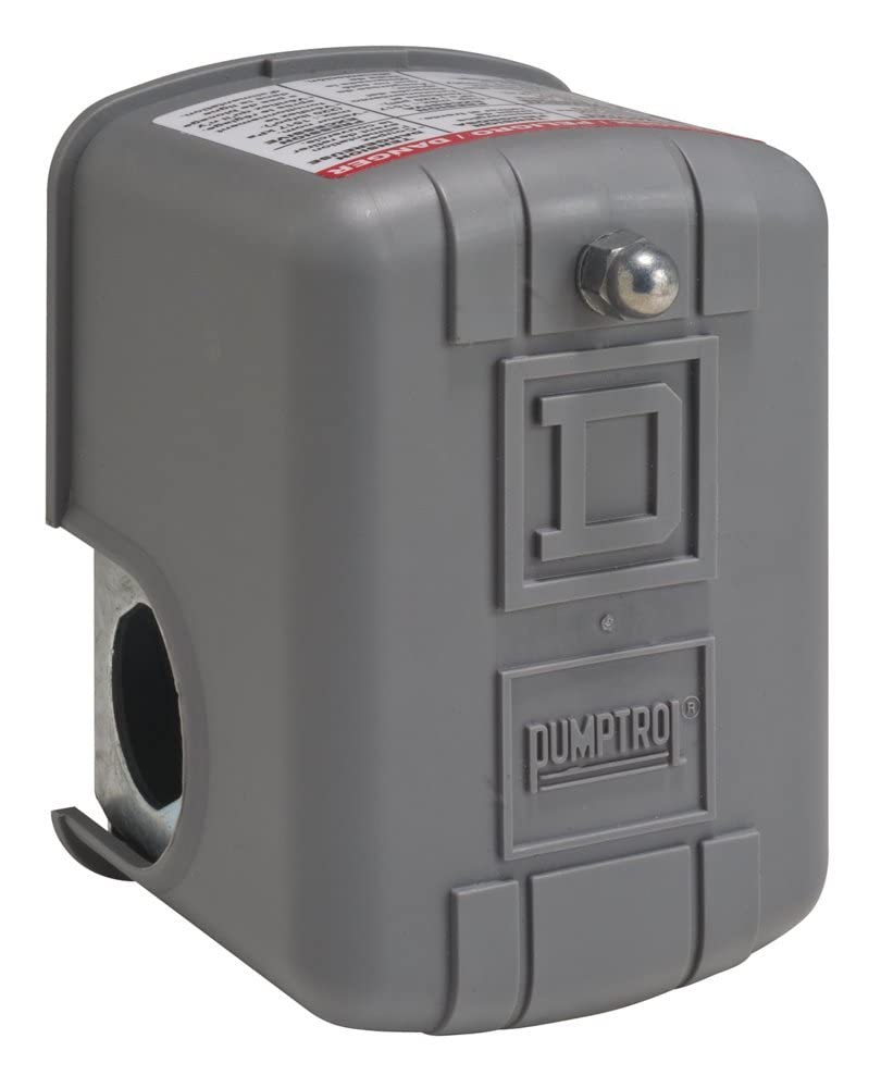 Square D - 9013FRG22J22Q8 - PUMPTROL 9013FR Series Water Pump Switch, 22 to 12 psi Setting, 230V ac/dc, 2NO, DPST-DB, 94.23 H x 70.6 W x 95.5 D mm