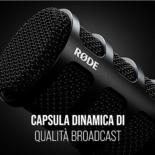 RODE PodMic USB Microfono Dinamico Broadcast, Per Podcasting, Streaming