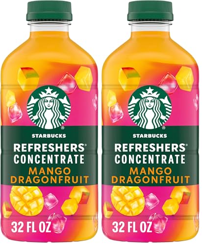 Starbucks Refreshers Concentrate Mango Dragonfruit, Refreshing Drink, Cold Drinks 32 fl oz (Pack of...
