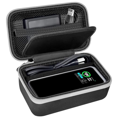 Case Compatible with Anker Prime Power Bank 26250, 27650, 20100, 25000mAh & Charging Base, Storage Travel Holder for Anker Laptop 737 Portable Chargers Prime USB C Cable, Adapter (Box Only)-Black