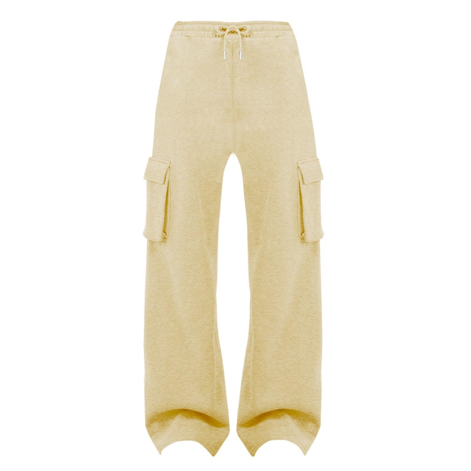 DGZTWLL - Pantaloni sportivi da donna, casual, a vita alta, vestibilità ampia, con tasche