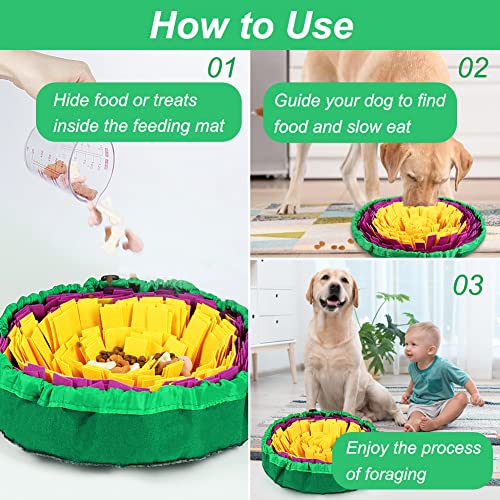 Vivifying Schnüffelmatte für Hunde, langlebige Schnüffelmatte, waschbar, interaktives Spielspielzeug für große Hunde und Welpen (Gelb / Lila)
