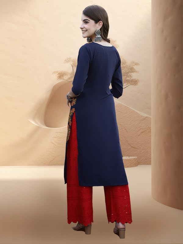 Pinkmint Women's Crepe Digital Print Straight Kurta [Pack Of 6]