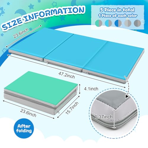 Image of Wesiti 5 Pcs Kids Nap Mats for Preschool Daycare Bulk, Fresh