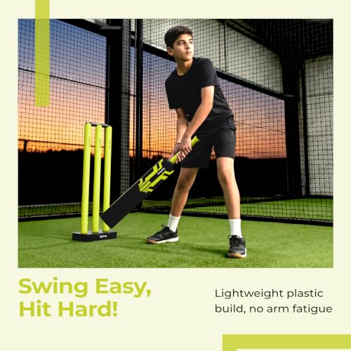Image of Lifelong Plastic Cricket Set with Hard Plastic Cricket Bat and Soft Cricket Ball for Kids & Adults | Size 6 (32 Inch) Cricket Bat | Cricket Set for Boys & Girls Age 8 Years and Above