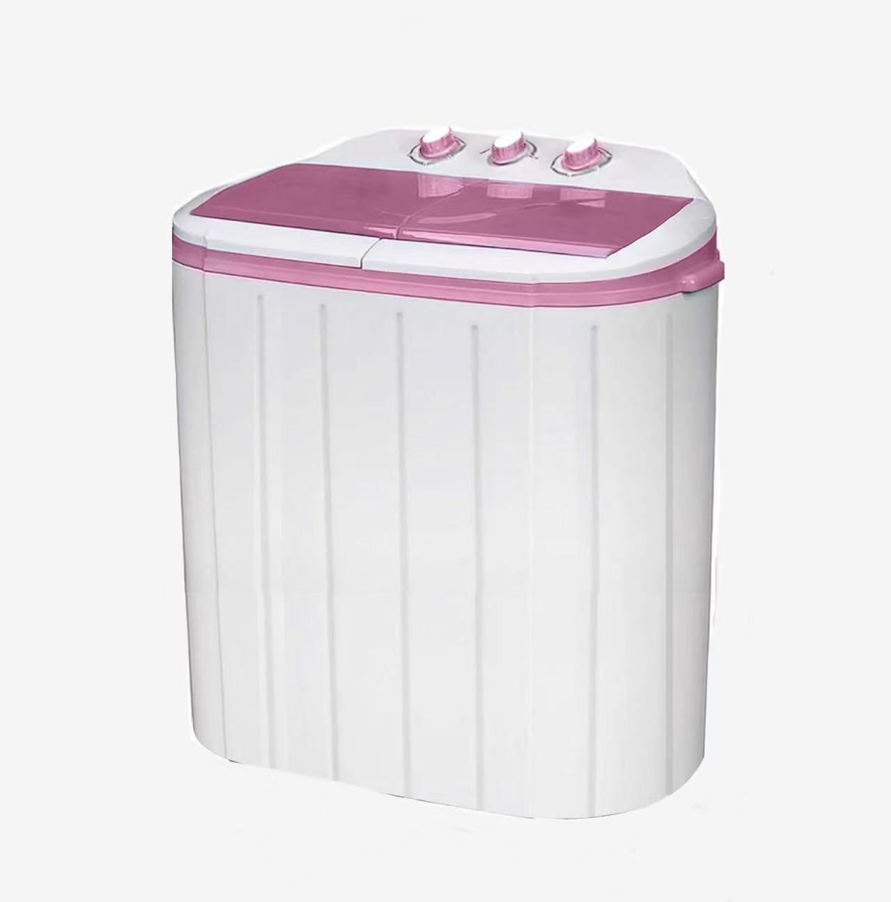 Portable Twin Tub Washing Machine and Dryer 5 KG (3 KG Wash 2 KG Dryer) Electric Mini Washer RV Travel Camping Spin Cycle Dryer Combo Pink/White New