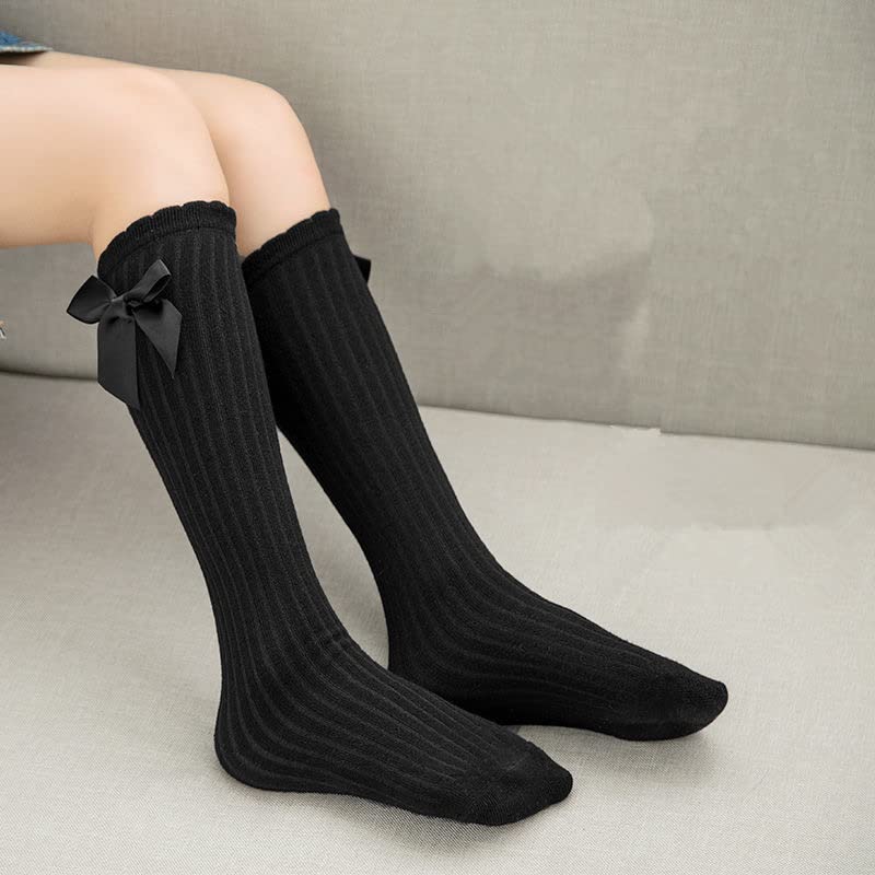 QandSweat Baby Girls Knee-High Socks Kdis Girl Princess Dress Bow Stockings 0-8 Years4