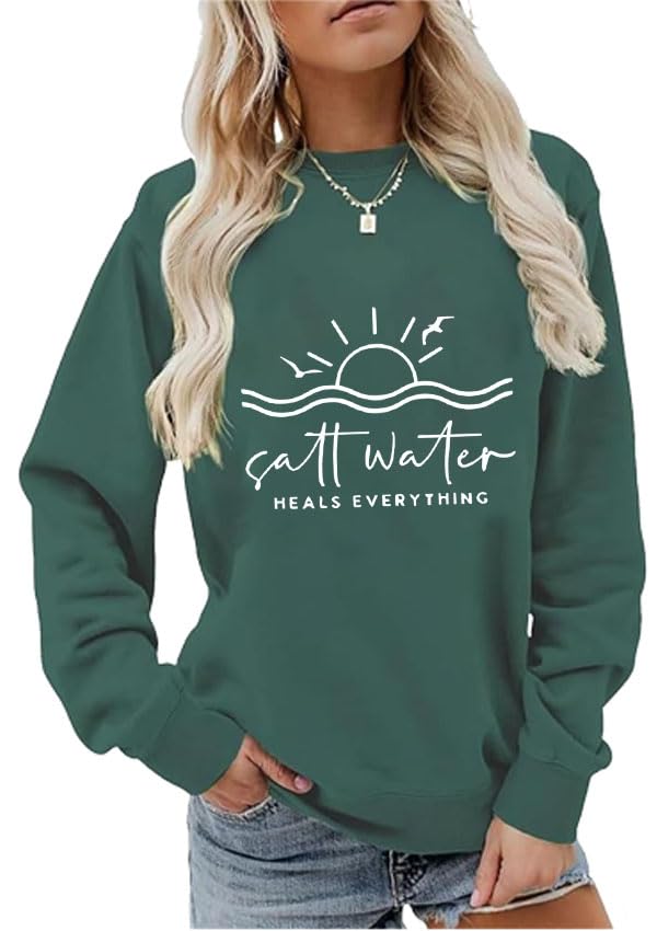 Saltwater Heals Everything Sweatshirt, Saltwater Heals Everything Vacation Shirt, Summer and Beach Sweatshirt2