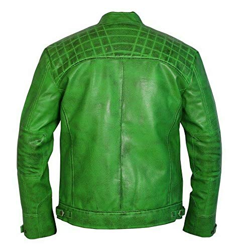 Mens Vintage Retro Biker Cafe Racer Jackets - Diamond Quilted Style Genuine Leather Motorcycle Jacket2