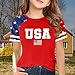 Girls Boys 4th of July American Flag Patriotic USA Shirt Kids Independence Day Tops Girl (Watermelon Red-2, 13-14 Years)