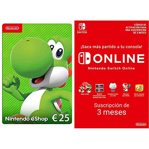 Nintendo eShop Tarjeta de regalo 25€ + Nintendo Switch Online 3 Meses | Código de descarga (EU) | Switch/3DS/Wii-U Nintendo eShop Tarjeta de regalo 25€ + Nintendo Switch Online 3 Meses | Código de descarga (EU) | Switch/3DS/Wii-U