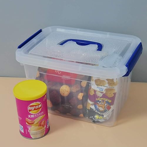 Miniatura 8 de Caja de almacenamiento de plástico de 6 cuartos de galón, paquete de 6 contenedores de almacenamiento transparentes con asa