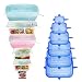 [12Pack] Longzon 12pcs Silicone Stretch Lids Square, Reusable Durable Rectangular Food Storage Covers for Bowls, Cups, Cans, Fit Different Sizes & Shapes of Container, Dishwasher & Freezer Safe