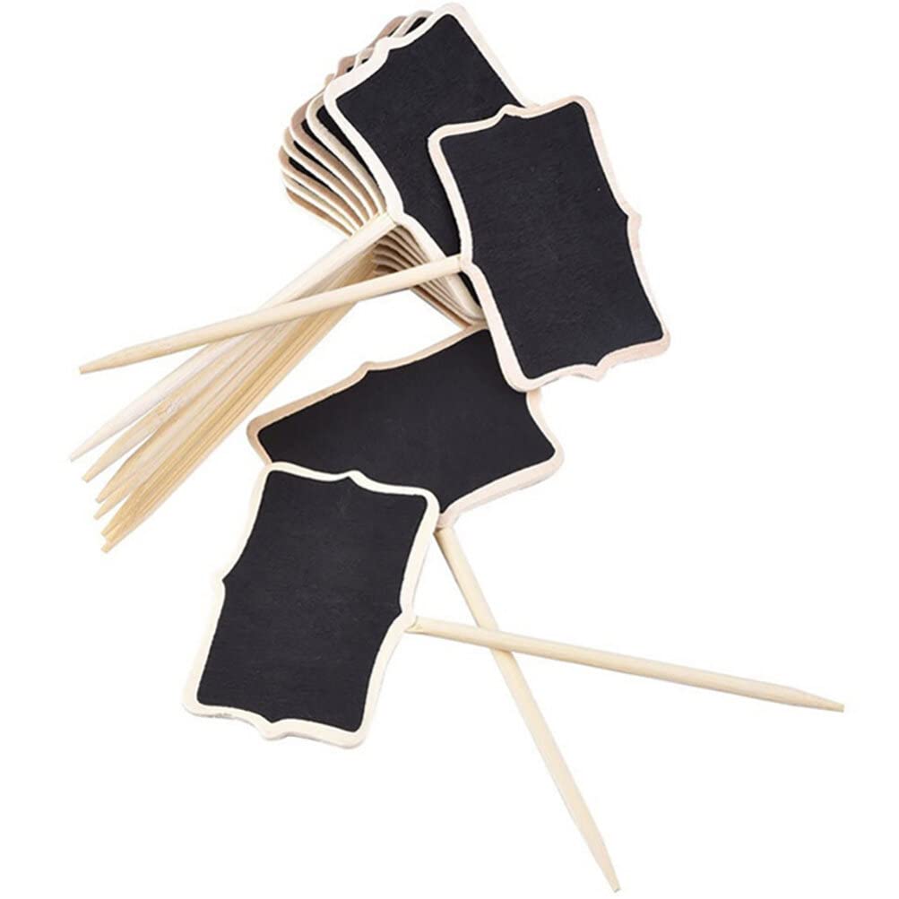 30pcs Mini Wood Chalkboard Garden Markers Signs Chalkboard Stake Tags Stake Plant Labels Garden Markers Reusable Plants Identifying Tags Chalkboard Stick
