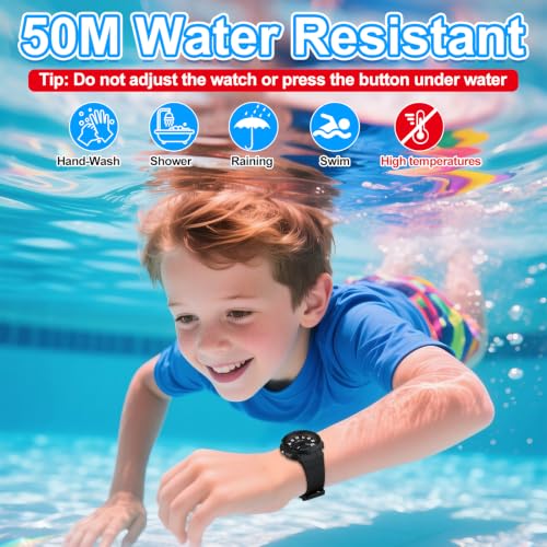 Image of Juboos Kids Watch Analog for Boys Girls, Childrens Waterproof Soft Strap Kids Time Teaching Quartz Wristwatch for Ages 5-15