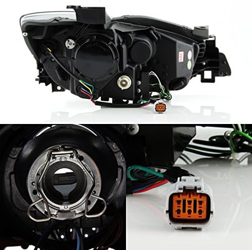 Miniatura 2 de AKKON - Para [Actualización halógena] Mazda CX-5 LED DRL Luz diurna Tubo Negro Bazel Proyector Faros