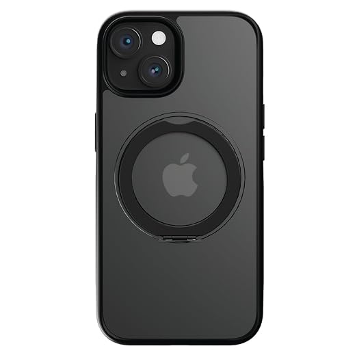 DailyObjects Polycarbonate Case for iPhone 15 Compatible with Mag-Safe Wireless Charging,Halo 2.0 with Rotatable Stand Slim Shockproof Back Cover