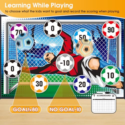 Soccer Games for Kids, mcwdoit 4pcs Soccer Balls,Target Toss Party Yard Game for Kids Indoor Outdoor, Foldable Flannel Goals, Gift Sport Toys for Boys Toddlers Girl Birthday Xmas Aged 3+