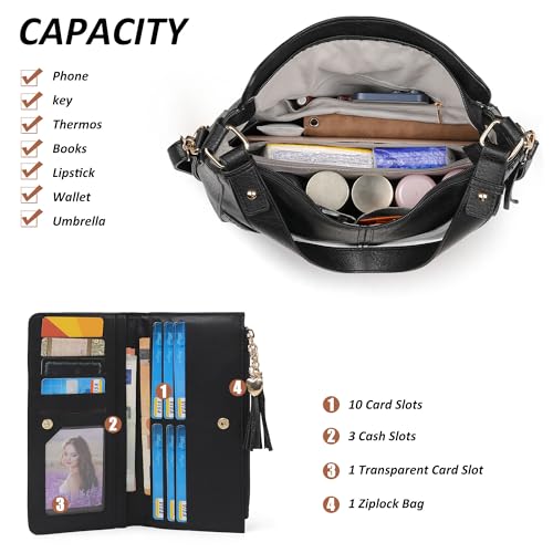 Image of TANTOMI Hobo Bags for Women Crossbody Bags Set Crossbody Purses and Handbags Tote Bags with Adjustable Shoulder Strap 2pcs