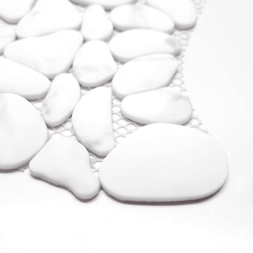 Miniatura 2 de Sunwings Azulejo de guijarros para ducha, borde de piso de cocina, baño, salpicadero de mármol con aspecto de piedra de mármol para pared y piso, 10