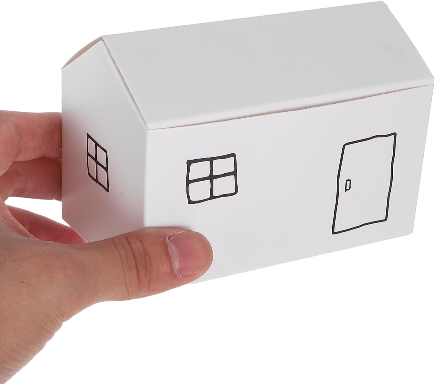Abaodam House Shaped Foldable Candy Boxes 11.4x6.5x6cm White Small Treat Containers Party Favor Boxes 50pcs for Shower Wedding Birthday Baking Packaging